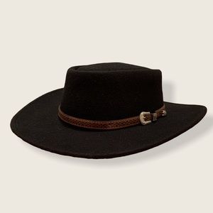 Black wool western hat
